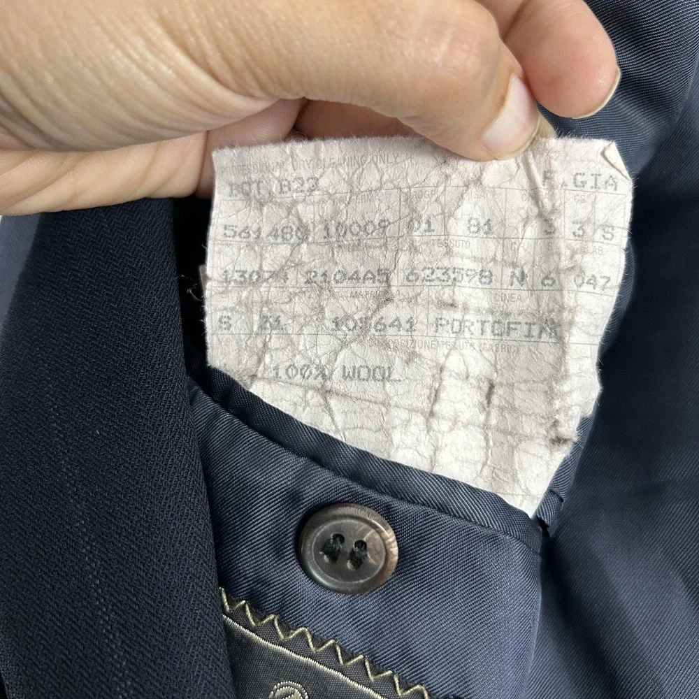 Ermenegildo Zegna Tindari Blazer Sport Coat Mens Navy‎ Pinstripe Wool Two Button